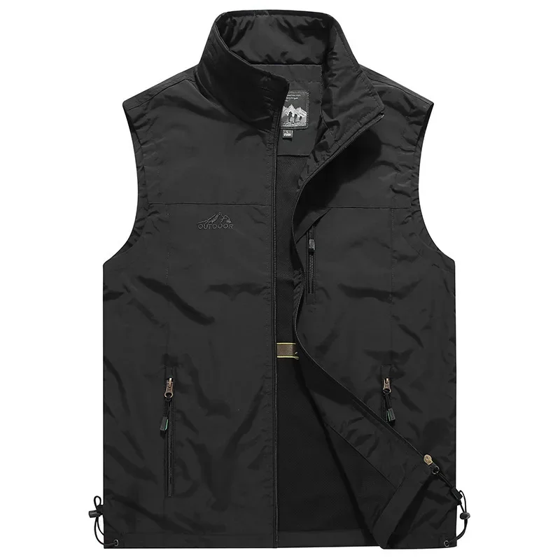 Gilet da uomo autunnale per il tempo libero all'aperto Giacca senza maniche solida Giovane fotografia di mezza età Pesca Gilet casual da uomo