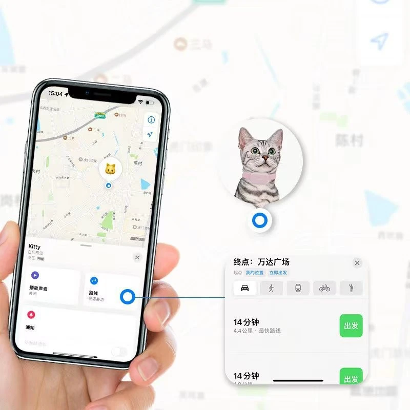 OnePlus Remote Pet GPS Tracker Real-Time Tracking Movement Alert Waterproof  AntiLost  Dog Cat Global Locator for Apple Find APP view 2