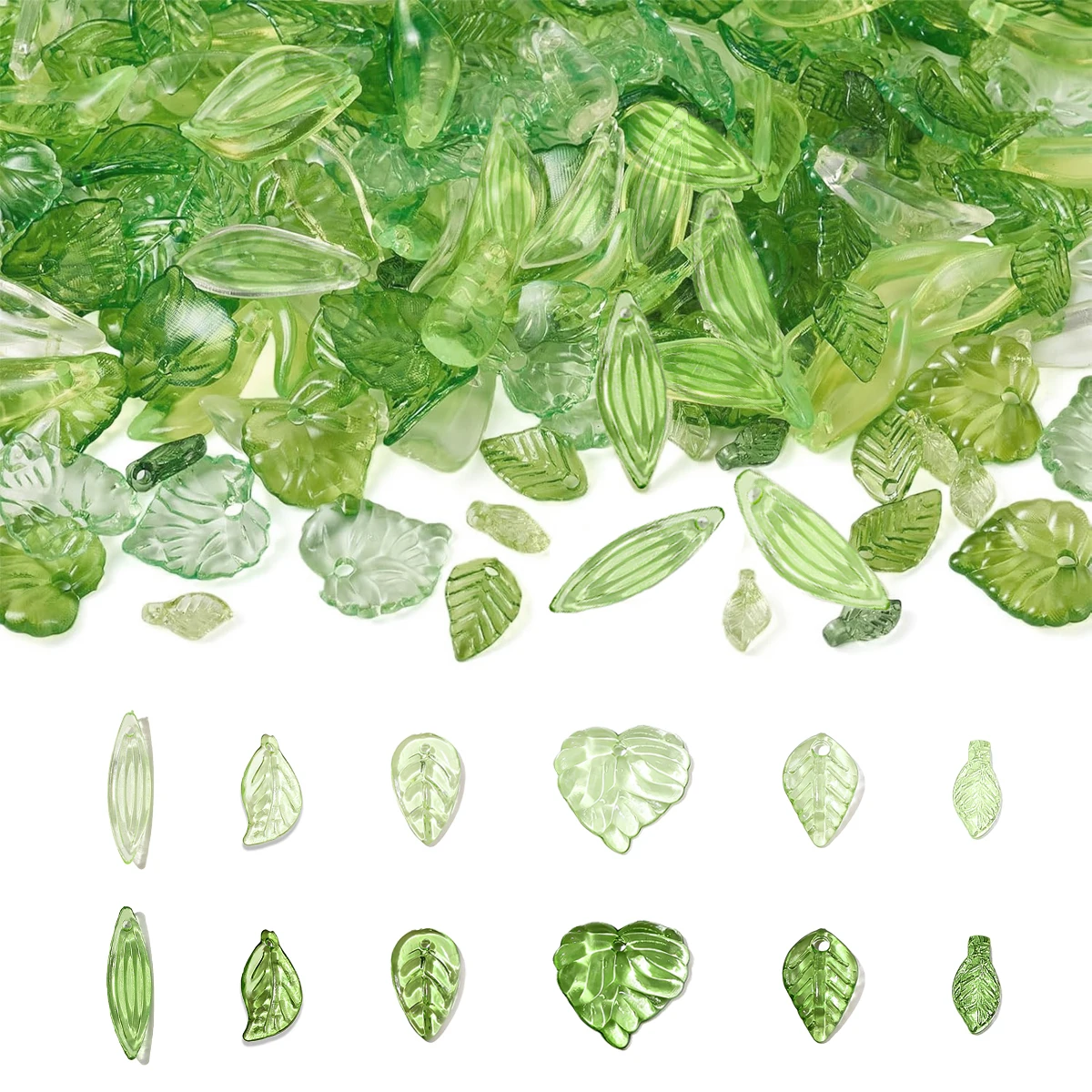 

Акриловые бусины Mini Leaf (светло-зеленые и темно-зеленые) | Наборы украшений своими руками в стиле природы для ожерелья/браслета/серьг 50 шт./упак.