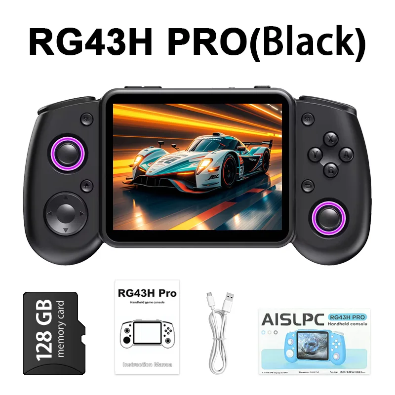 AISLPC RG43H PRO Handheld Game Console 4.3 IPS Screen Dual System 22000+Games 2.4G WIFI RK3562 Chip Portable Pocket Video Player