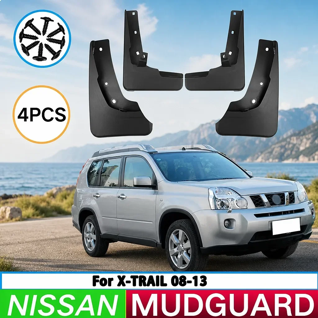 

For Nissan X-Trail T31 2008-2013 Mud Flaps Splash Guards Front Rear Wheel Fender 4pcs