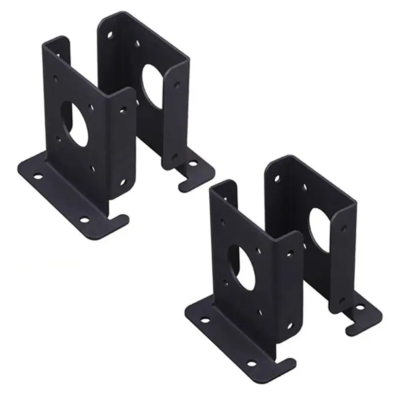 L63A 4Pcs Adjustable Wood Fence Pergola Post Base Brackets Kit Heavy Duty Post Anchor Base Brackets for Deck Railing Mailbox