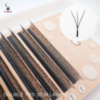 Supmacio 6D W Eyelashes Mix C/D Curl Cilios Double tips 3DW Lash Extension Volume 6D For Professionals Makeup Tools