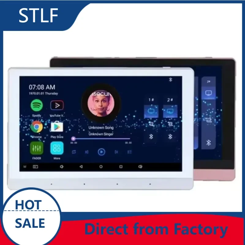 STLF N7 7 Inch 8x30w Home Android 11 32GB Background Sound Speaker System 2 Zone BT Wifi Wall Mounted Amplifier Smart Music