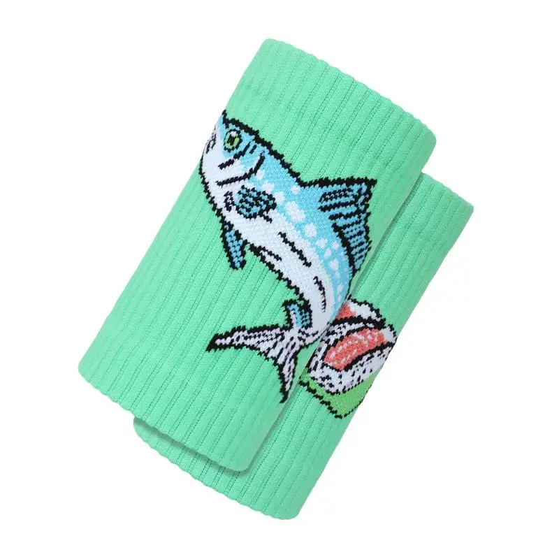 Sports Wrist Band Fish Sushi Patten Sports Competitions Wrist Bands Multiuse Thick Long Size Sweatbands Wrist Bands For