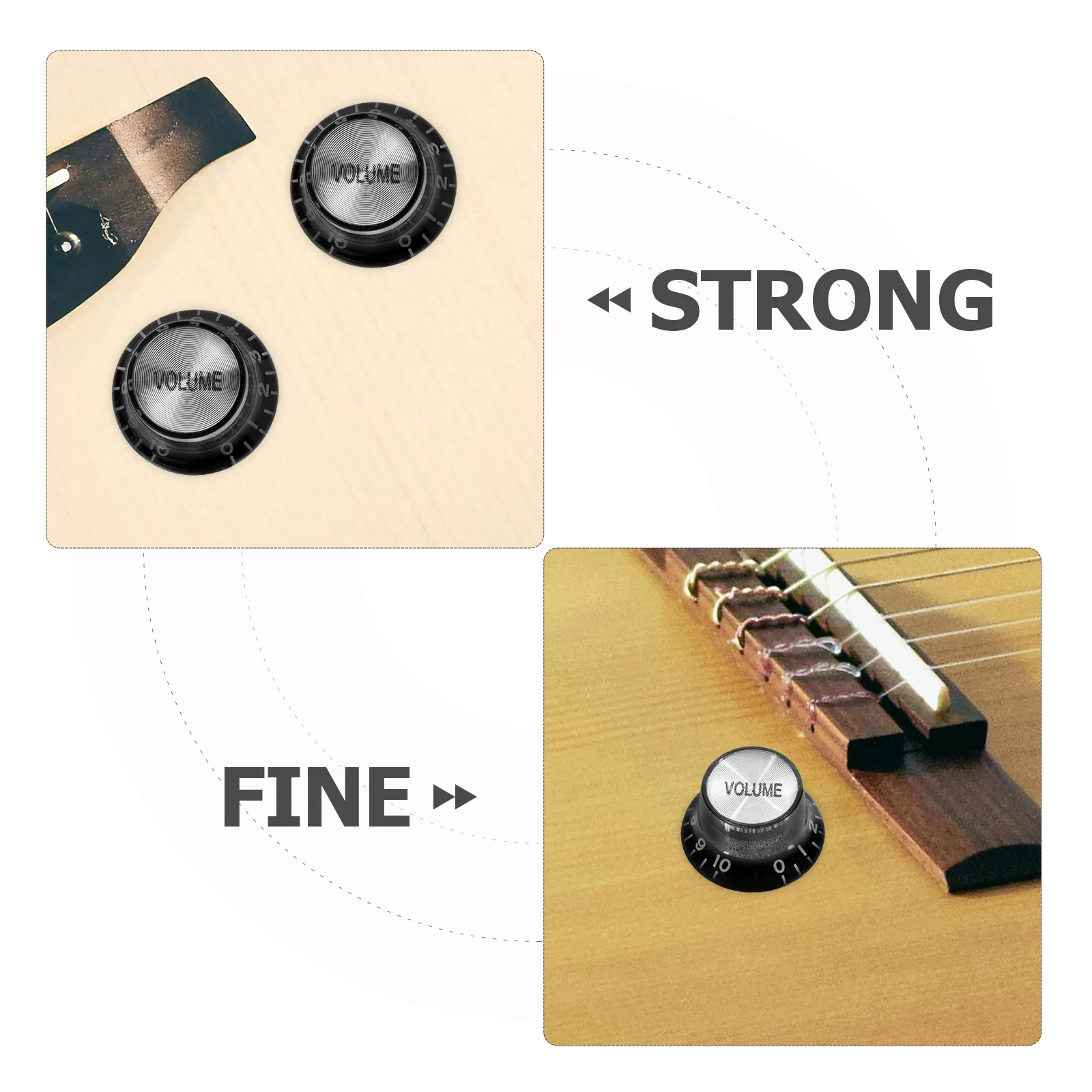 

3 Pcs Black ABS Electric Guitar Volume Tone Knobs Control Caps for Bass Guitar Parts Fits Safely Replaces Old Durability