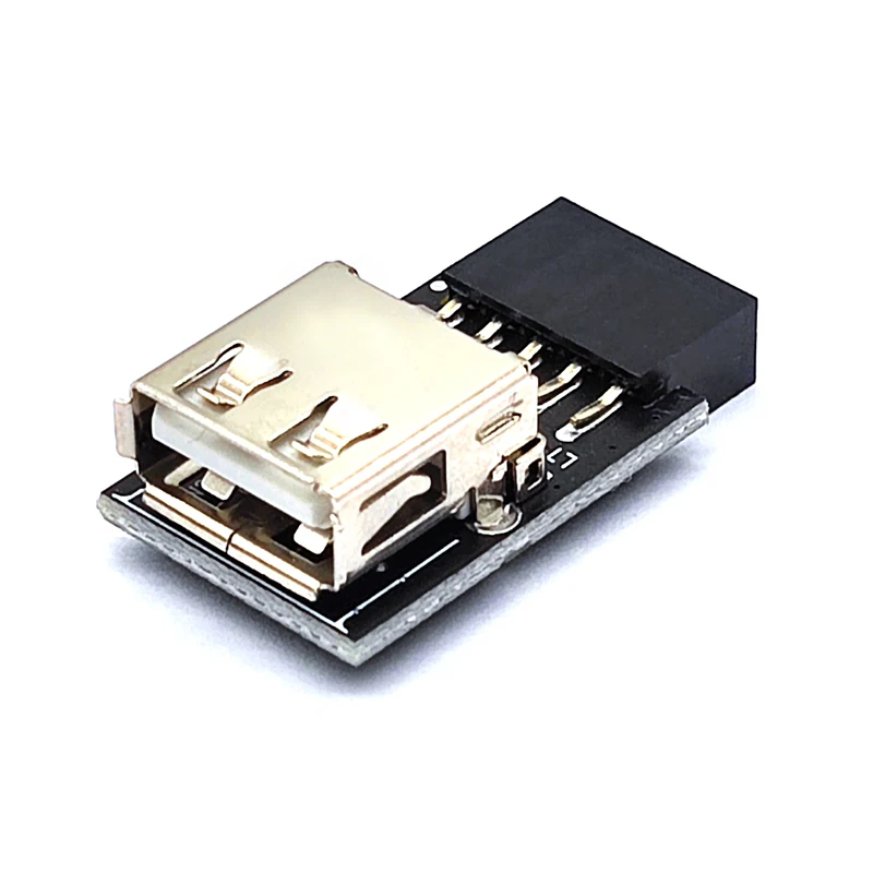 Adaptador de 9 pines A USB para PC, Conector de placa base interna de 9 pines A USB 2,0, convertidor hembra tipo A para Dongle, receptor de ratón inalámbrico