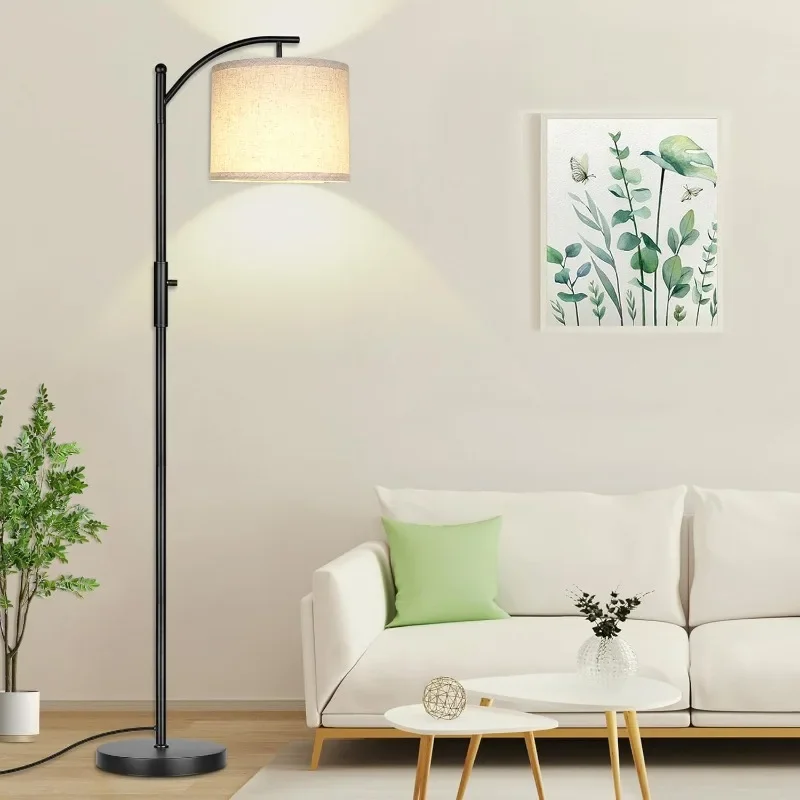 

Lamp, Arc Floor Lamps for Living Room, Stepless Dimming Modern Standing Lamp with Linen Shade, Tall Lamp for Bedroom