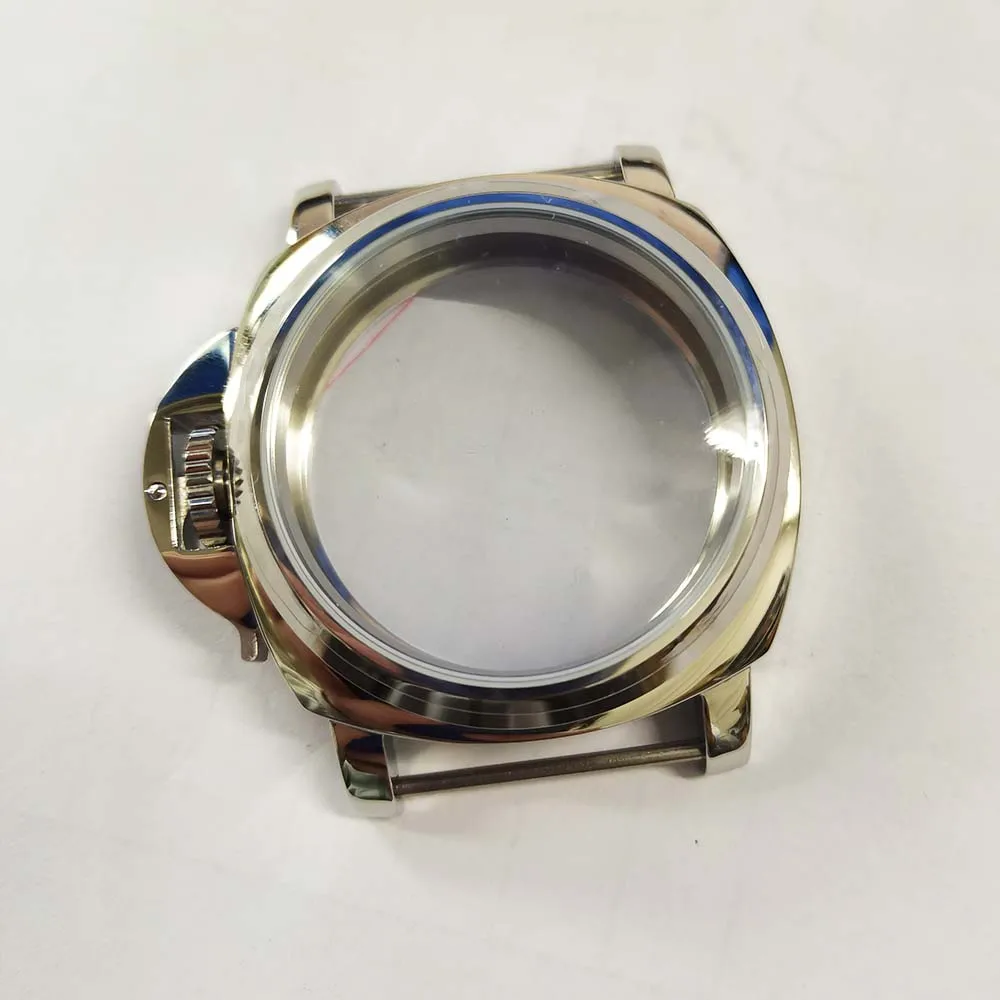 44mm Watch Case Polished 316 Stainless Steel Mineral Glass Shell Cover for ETA 6497/6498 for ST36 Movement Accessories