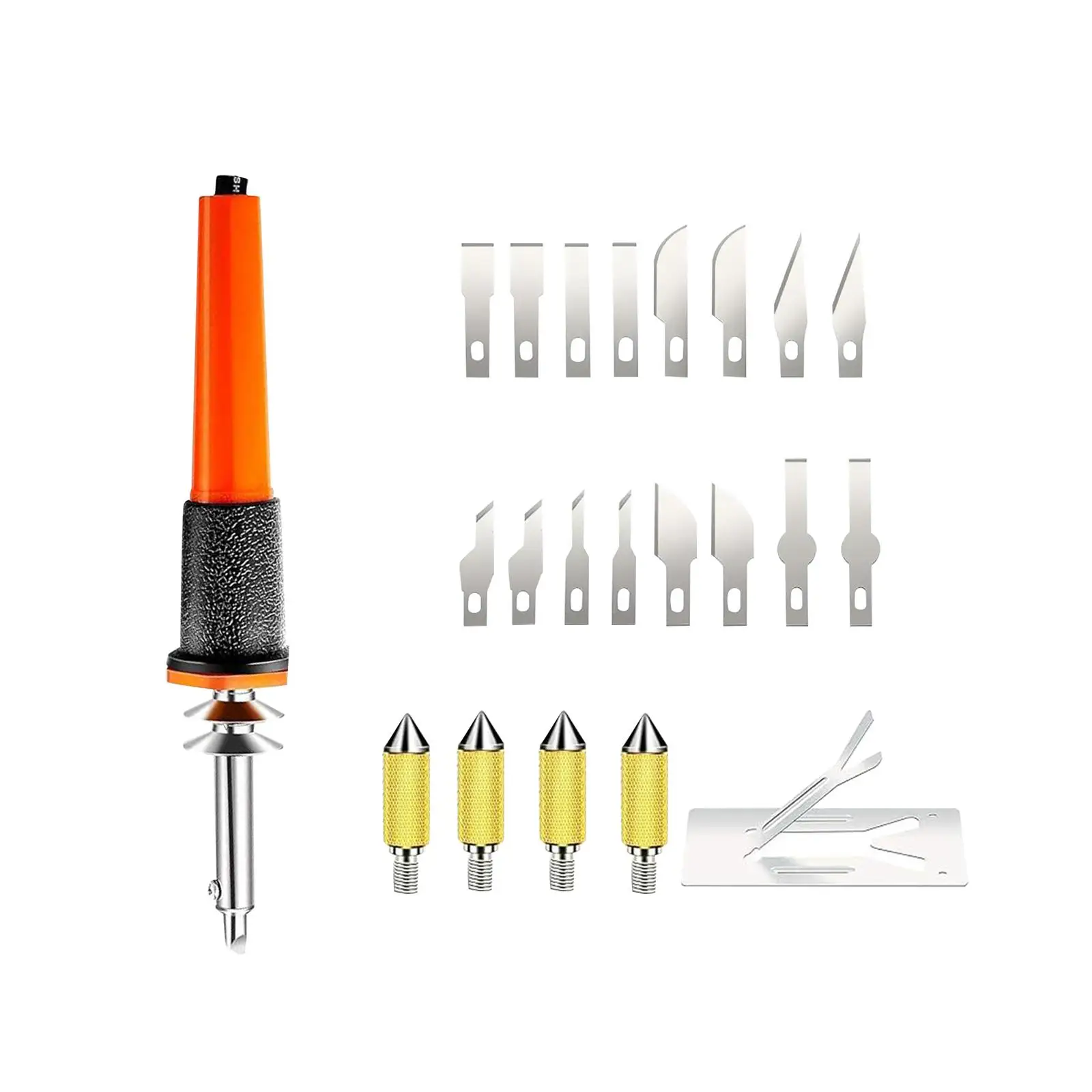 Imagem -03 - Kit de Ferramentas Elétrico de Cortador de Faca Quente Lâminas de Estêncil Ferramenta de Corte de Espuma Cortador de Pano com Suporte