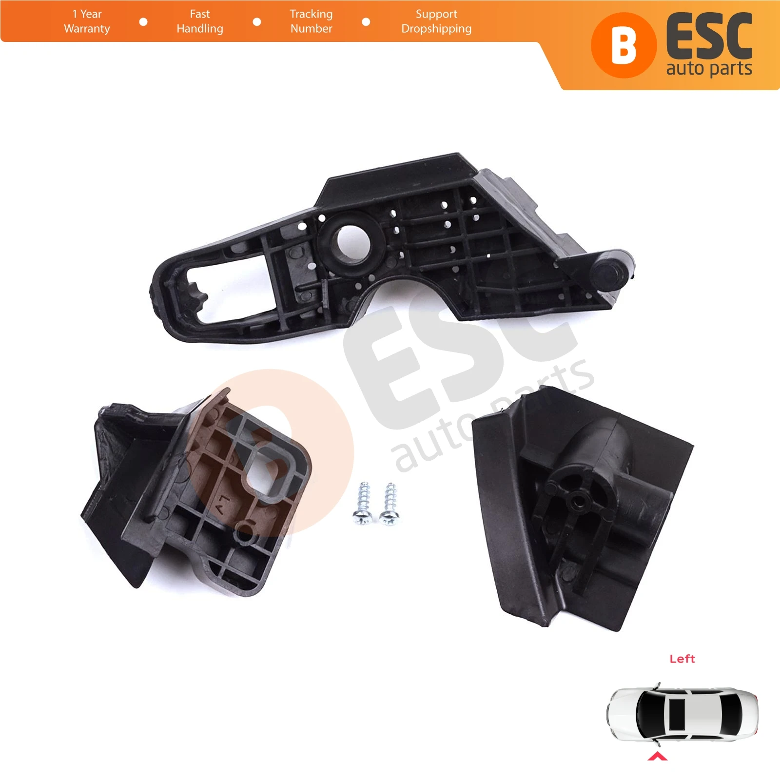 

EHL577-1 Headlight Holder Mount Repair Bracket Tab Set Left Side for Peugeot 301 2017-2024 Facelift 9817298380