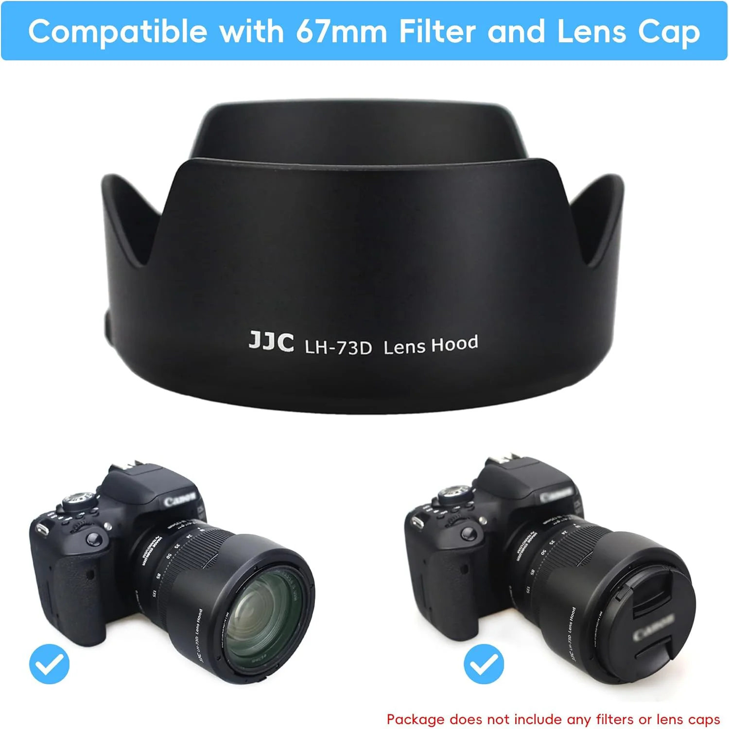 JJC EW-73D Lens Hood Compatible with Canon EF-S 18-135mm F3.5-5.6 IS USM RF 24-105mm F4-7.1 IS USM Lens for EOS R6 80D 77D 60D