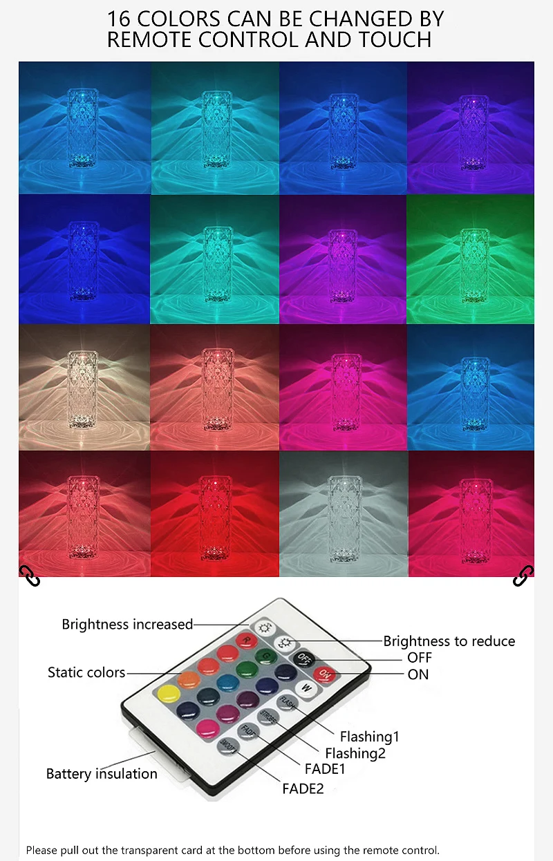 Hot Selling Table Lamp Warm And Romantic Home Restaurant Bar Crystal Glass Portable Rechargeable Table Lamp Interior Decoration