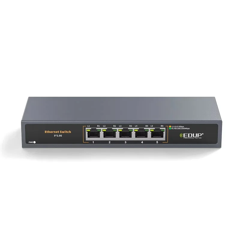 EDUP ODM/OEM 5-Ports 2.5Gbps 2.5GbE 2.5 Gigabit Ethernet Switch 100/1000/2500Mbps Industrial Ethernet Network Switch
