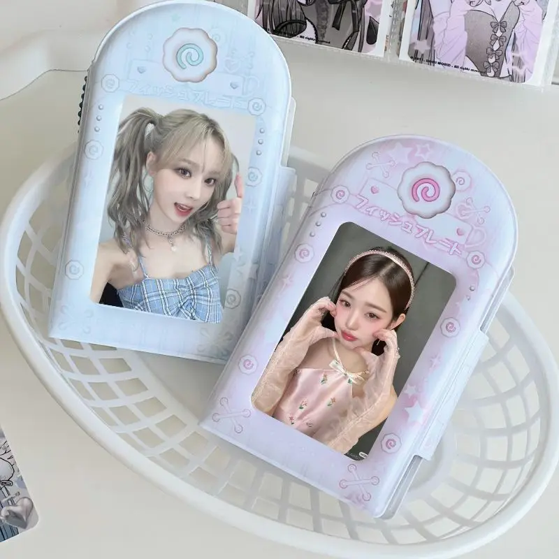 Y2k 3 Inch Photo Album INS Sweet Pink Blue Photocard Holder With Pendant Cartoon Mini Instax Photo Collect Book Pictures Storage