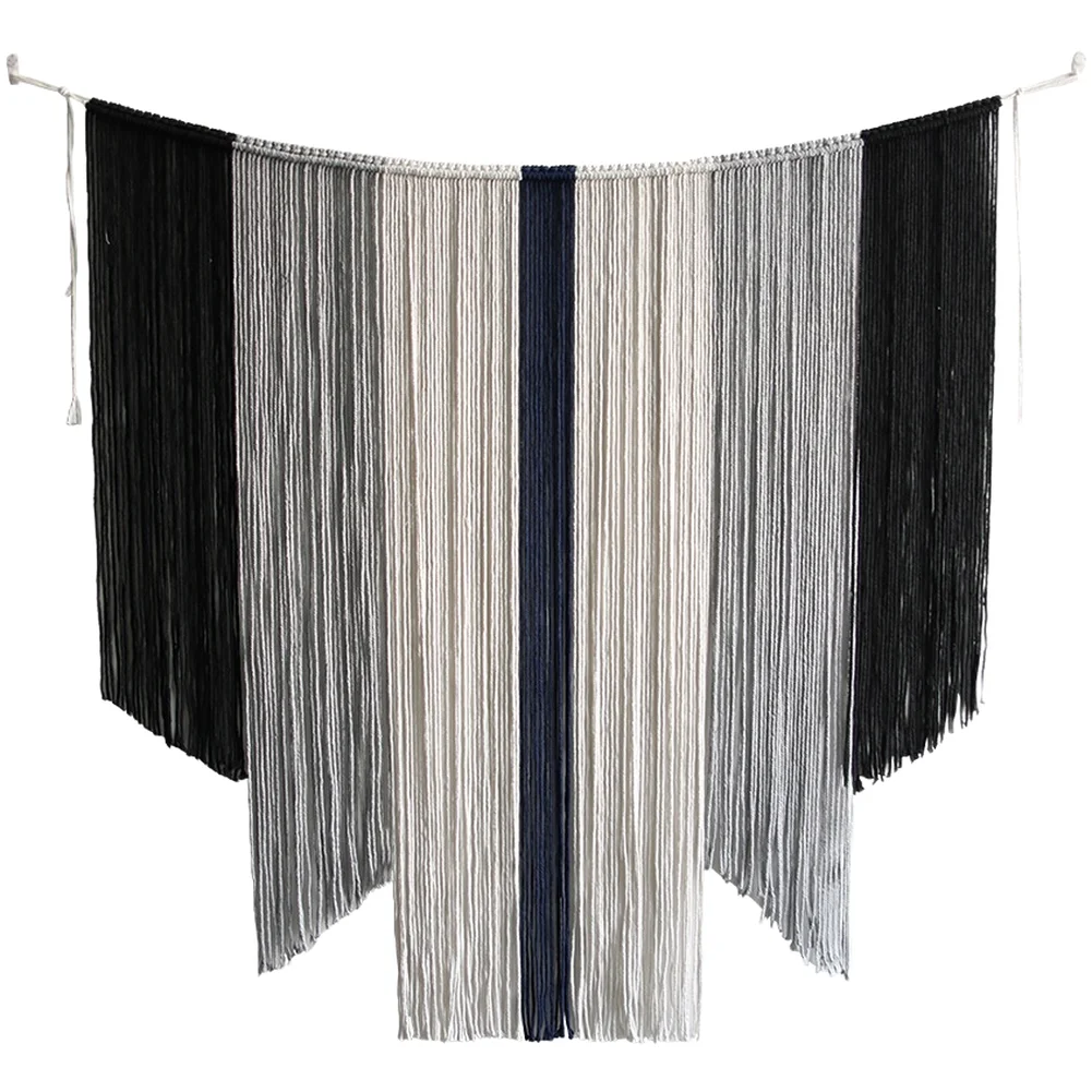 

Настенный гобелен в стиле бохо из хлопка в стиле макраме с бахромой, декор из хлопковой веревки ручной работы для гостиной и спальни, художественное тепло