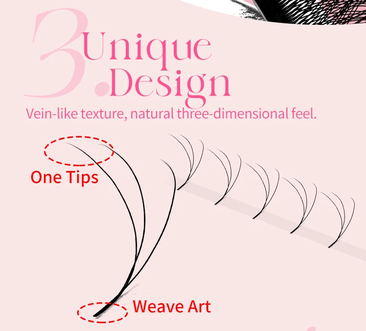 LAKANAKU 6 Tabletts 3D W-förmige Wimpernverlängerungen Volumen Franc Frances Fio 3 W Cilios-förmige natürliche weiche Kleeblattwimpern – Detail 7