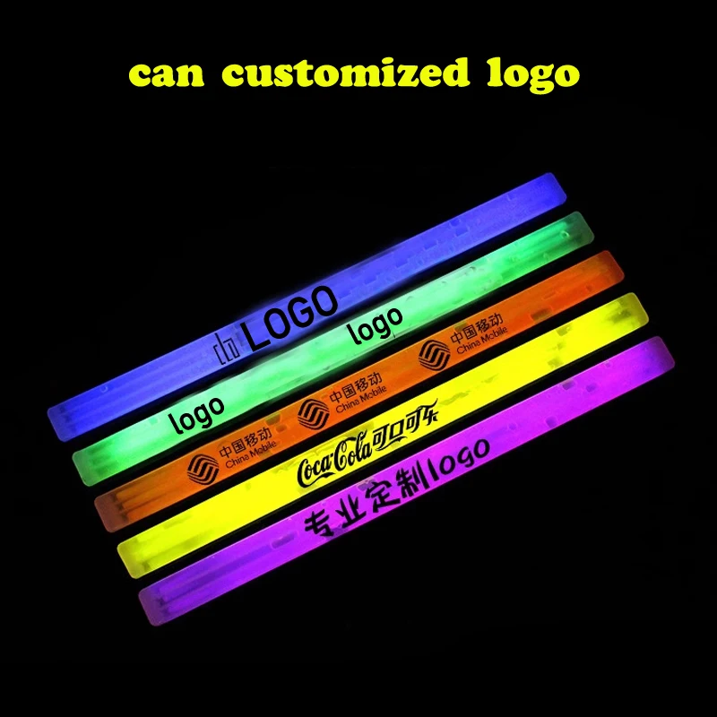 100pcs/lot Night run glow in dark wristband for concert,Fluorescence Personalized Custom Wristbands, Flashing Bracelet,one-time