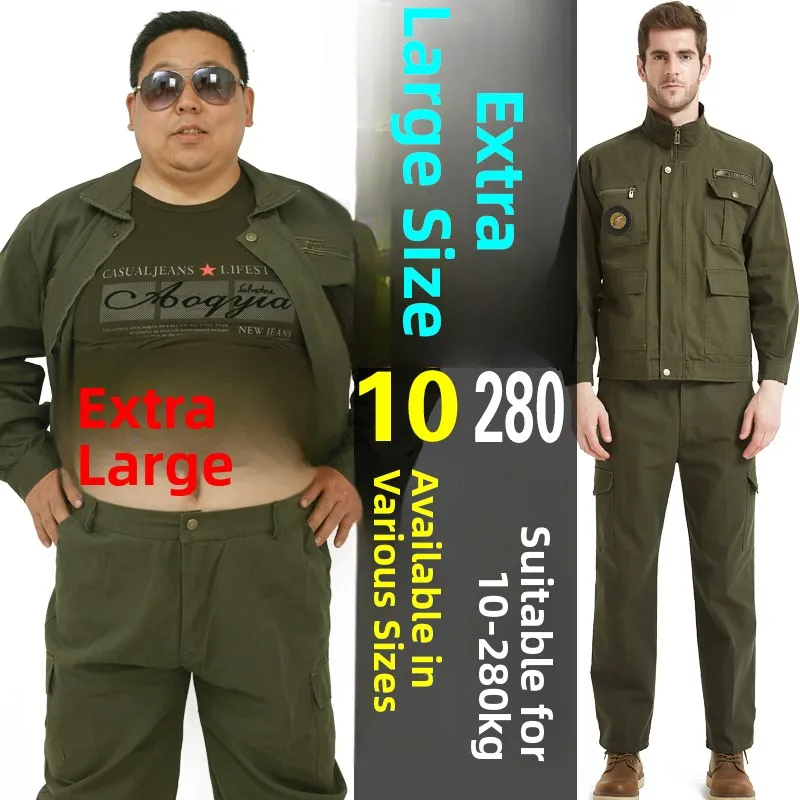 

Large Size Men's Work Uniform Set Long Sleeve Loose Fit Pure Cotton Anti-Scalding Welding Protective Clothing Spring Autumn