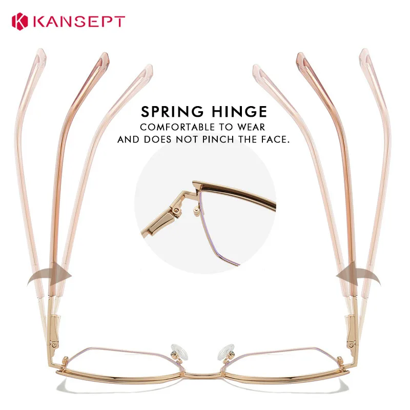 Kansept óculos de grau feminino lentes ópticas com receita óculos de sol masculino transparente para leitura de vidro