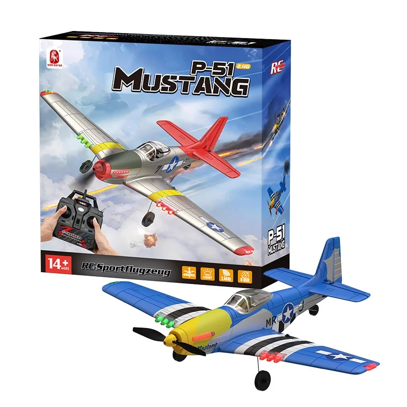 

2,4G Bm26 RC Пенопластовый самолет 4CH P51 Антистолкновение 3D 6-осевой гироскоп Истребитель Электрический самолет Модель игрушки Планер Светодиодный подарок для взрослых
