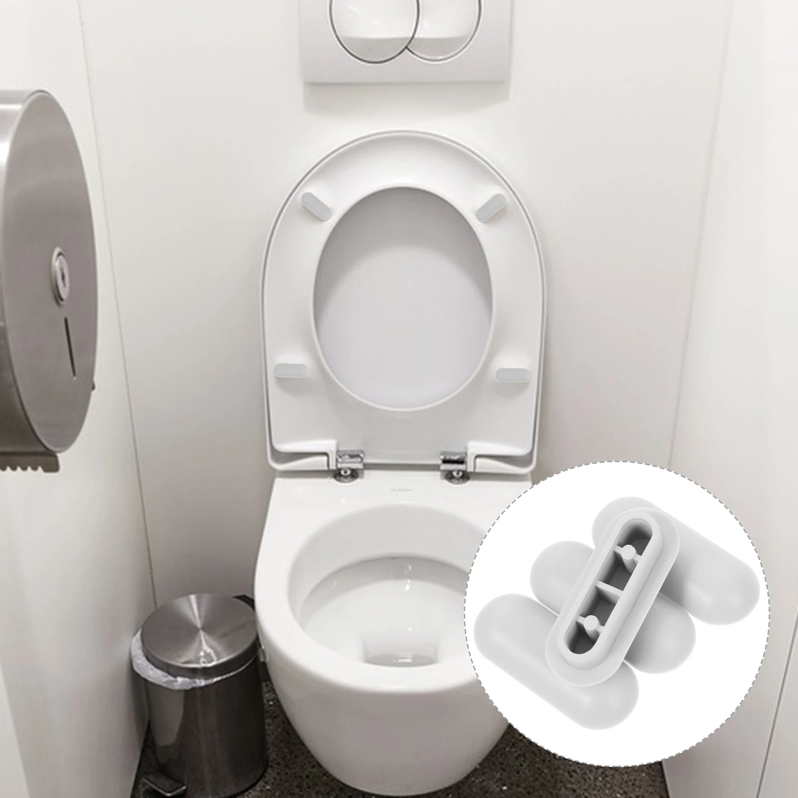 

4pcs Toilet Seat Bumper Pads Cushion Lid Gaskets Clear Silicone Silent Noise Reduction Home Hotel Hospital School Bidet