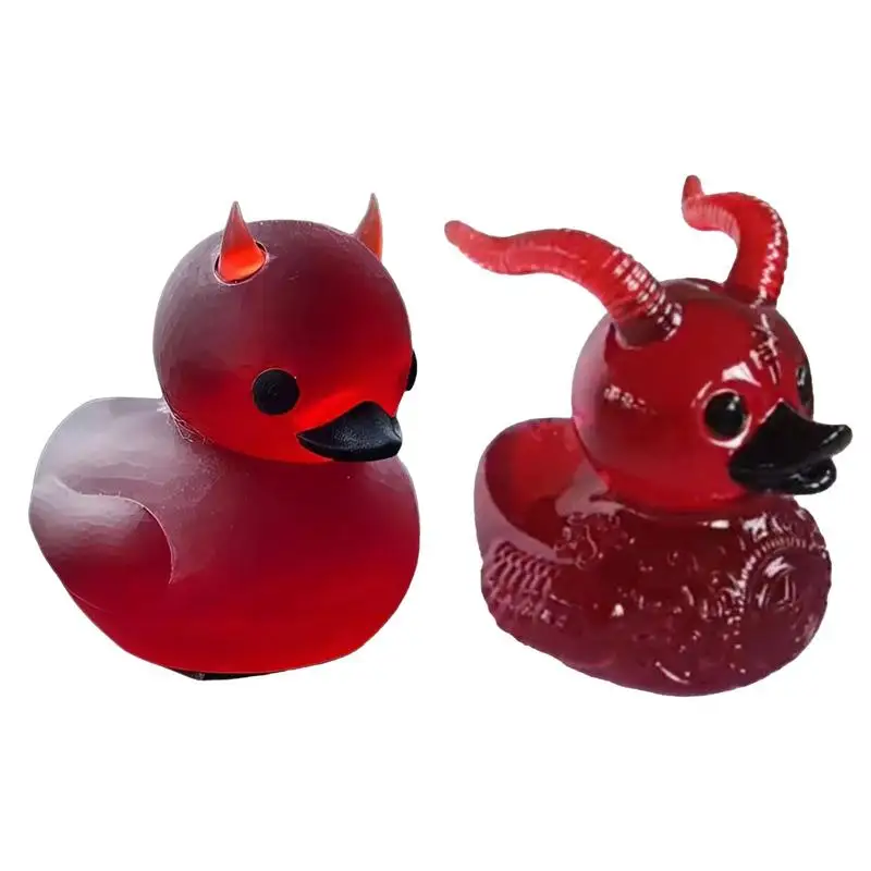 Punk Duck Gothic Punk Collectible Resin Ducks Figurines Satanic Decor Novelty Decorative Satan Duck Ornaments Decoration