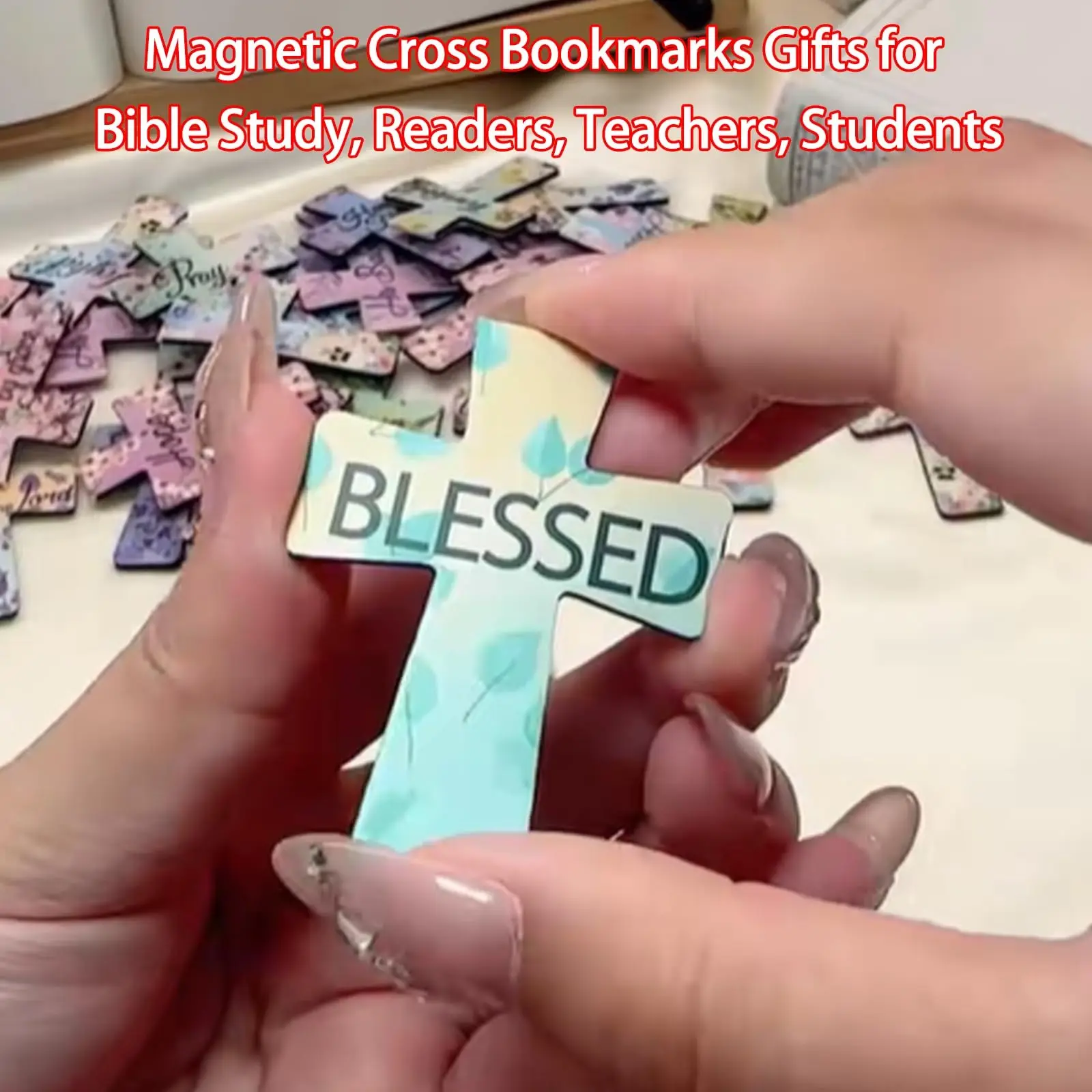 12/16/24PCS Magnetic Bookmarks Creative Cross Bookmark