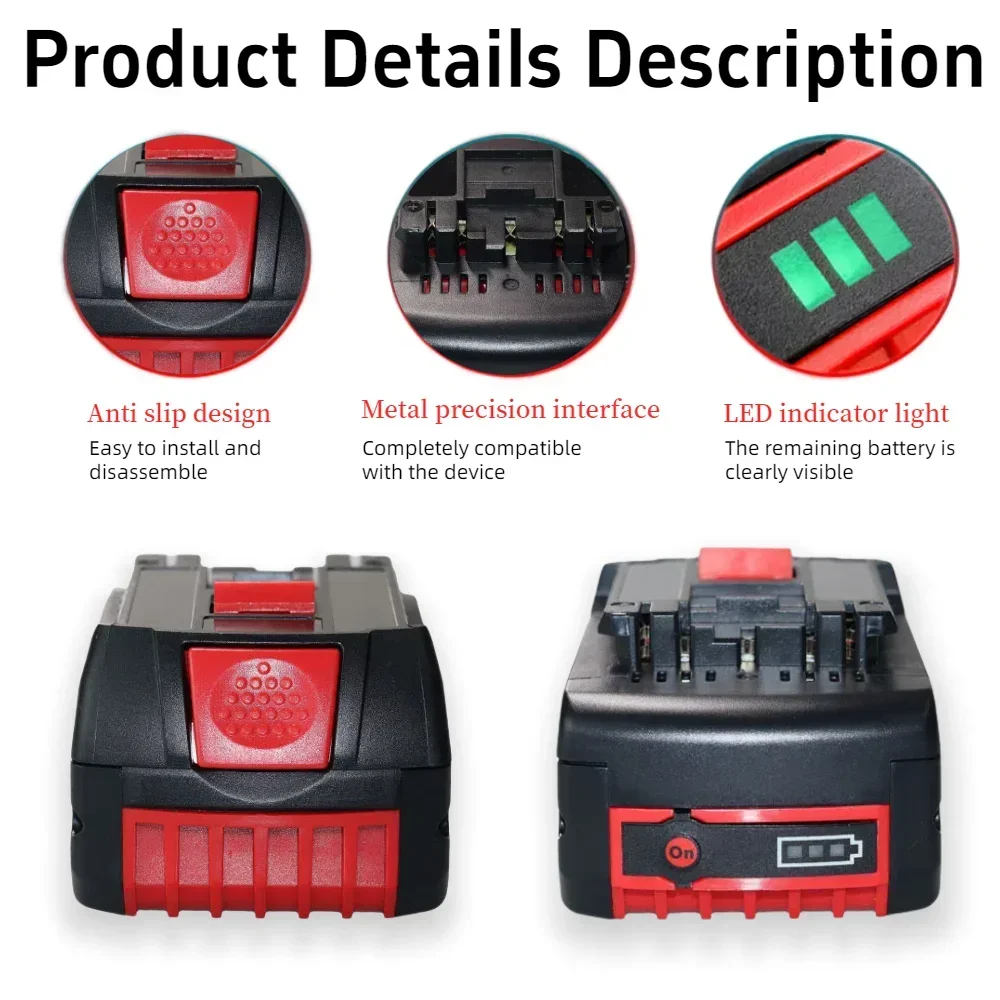 بطارية ليثيوم أيون قابلة لإعادة الشحن لبوش ، استبدال أداة كهربائية ، BAT609 ، BAT609G ، BAT611 ، 18V ، ، ، mAh