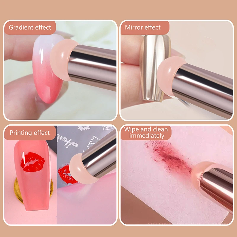 

Гель Nail Pat с градиентом, размазывающаяся силиконовая кисть, порошок с тиснением, портативный многофункциональный инструмент для ногтей с уплотнением