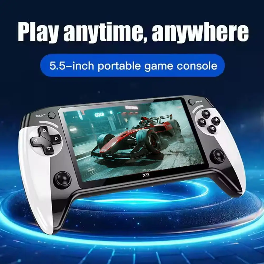 ل X9 وحدة تحكم بجهاز لعب محمول شاشة 5.5 بوصة 10 لعبة لعبة محاكيات الذاكرة الكلاسيكية ممر تحكم المحمولة كبيرة هان H7G3