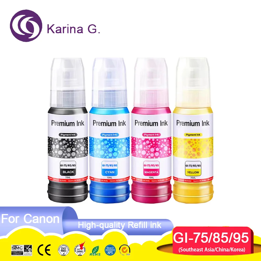 GI-75 GI-85 GI-95 GI75 GI85 Compatible Bottle Water Based Refill Pigment Ink for Canon GX1070/GX2070/GX1080/GX2080/GX1090/GX2090