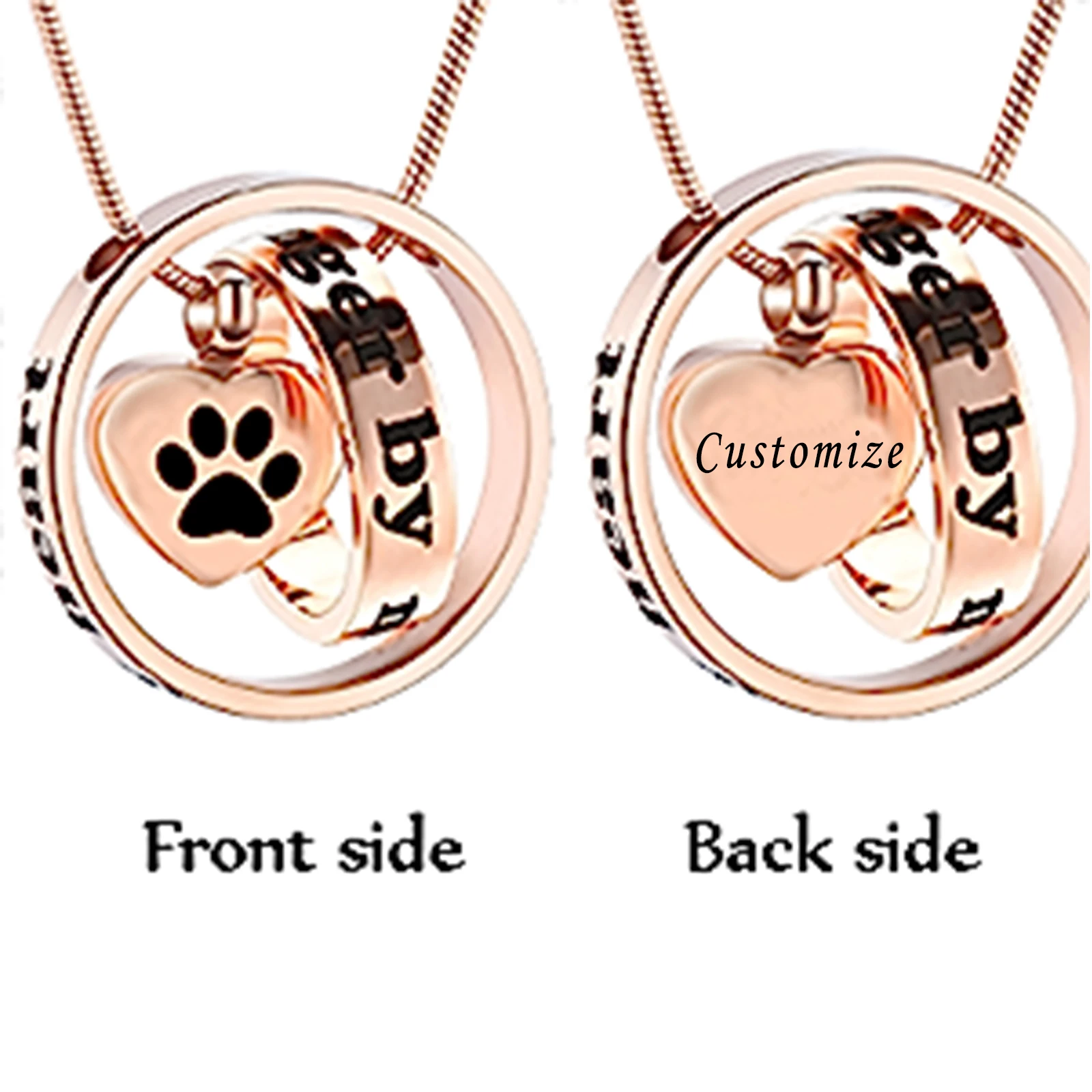 

Customized Memorial Jewelry No Longer by My Side Pet Cremation Jewelry for Ashes of Dog/Cat Funeral Keepsake Urn Necklace Paw