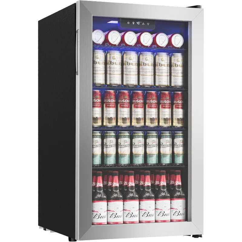 

Холодильник-холодильник для напитков-16, мини-холодильник для банки со стеклянной дверью для газированного пива или вина, охладитель для напитков для дома, офиса, бара