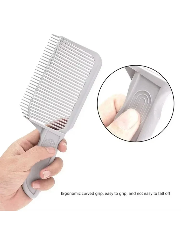 Pentes Profissionais Masculinos para Barbeiro e Salão de Beleza, com Cabo Longo, para Corte de Cabelo e Estilo 'Fade', Ferramenta de Estilização para Cabelos Oleosos, Cinza