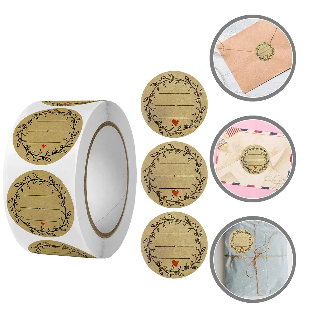 500 Pcs Stickers Novelty Gift Baking Packing Supplies Decorative Seal Kraft Paper Package