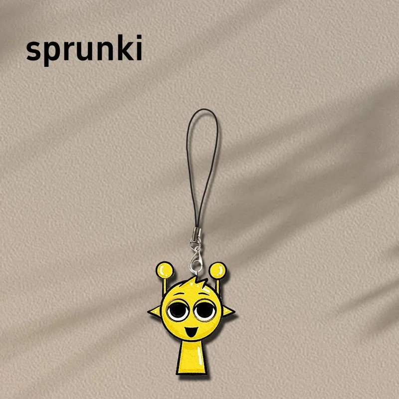 4 Pcs Spronki Rhythm Box Q-Version Pendant Cute Cartoon Phone Chain Student Backpack Hanging Accessories Gifts