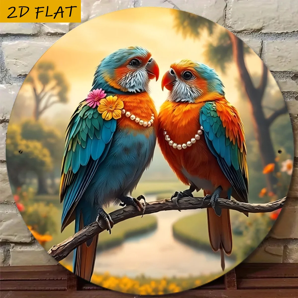 2D Metallschild, Vintage Papagei Aluminium Wandkunst, Retro Vogel-Dekoration für Zuhause, Bar, Restaurant, Weihnachtsgeschenkidee