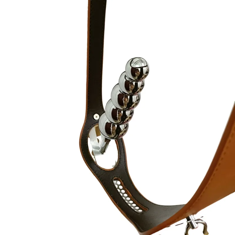 Leather T-shaped Adjustable Chastity Belt for Women BDSM Wearable Female Masturbator Panty Lock Sexy Toy 4