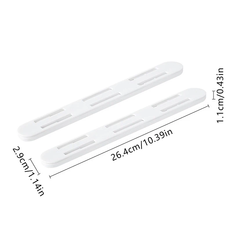 2Pcs/Set White Slides Drawer Sliding Rails Bin Tracks For Kitchen Bedroom Closet Slides Pullout Track Drawer Basket Pull Rail