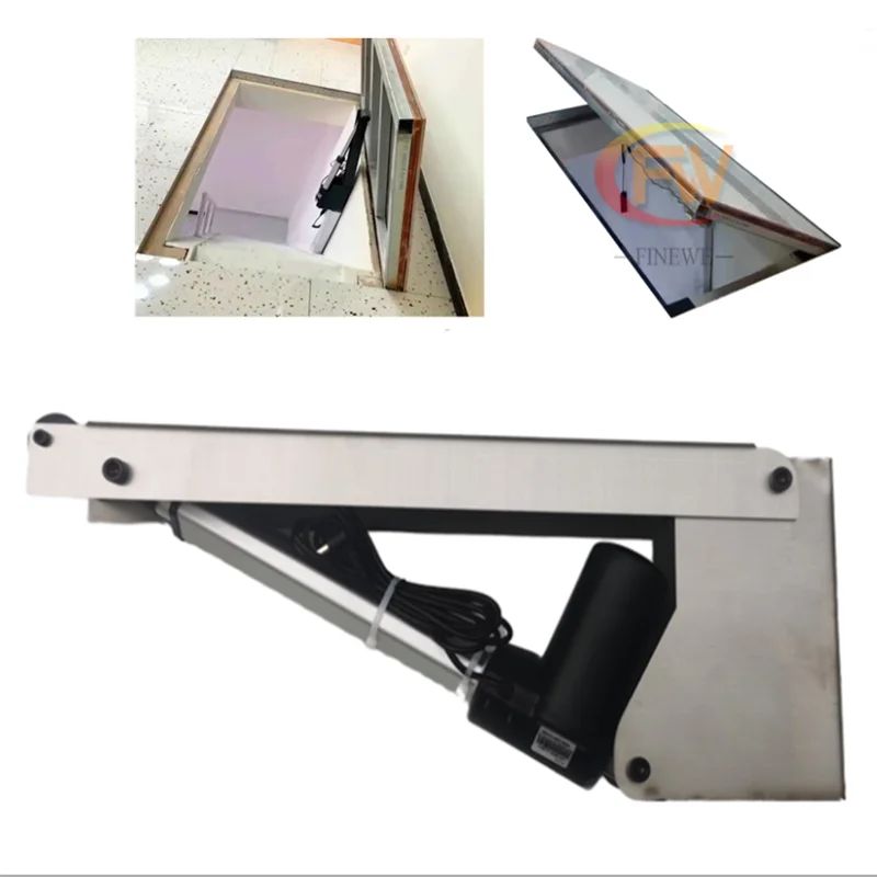 Stainless Steel  Wine Cellar Hatch Electric Motor Flap Push Rod Lift Up  Door Hinge Remote Control Basement Electric power Hinge