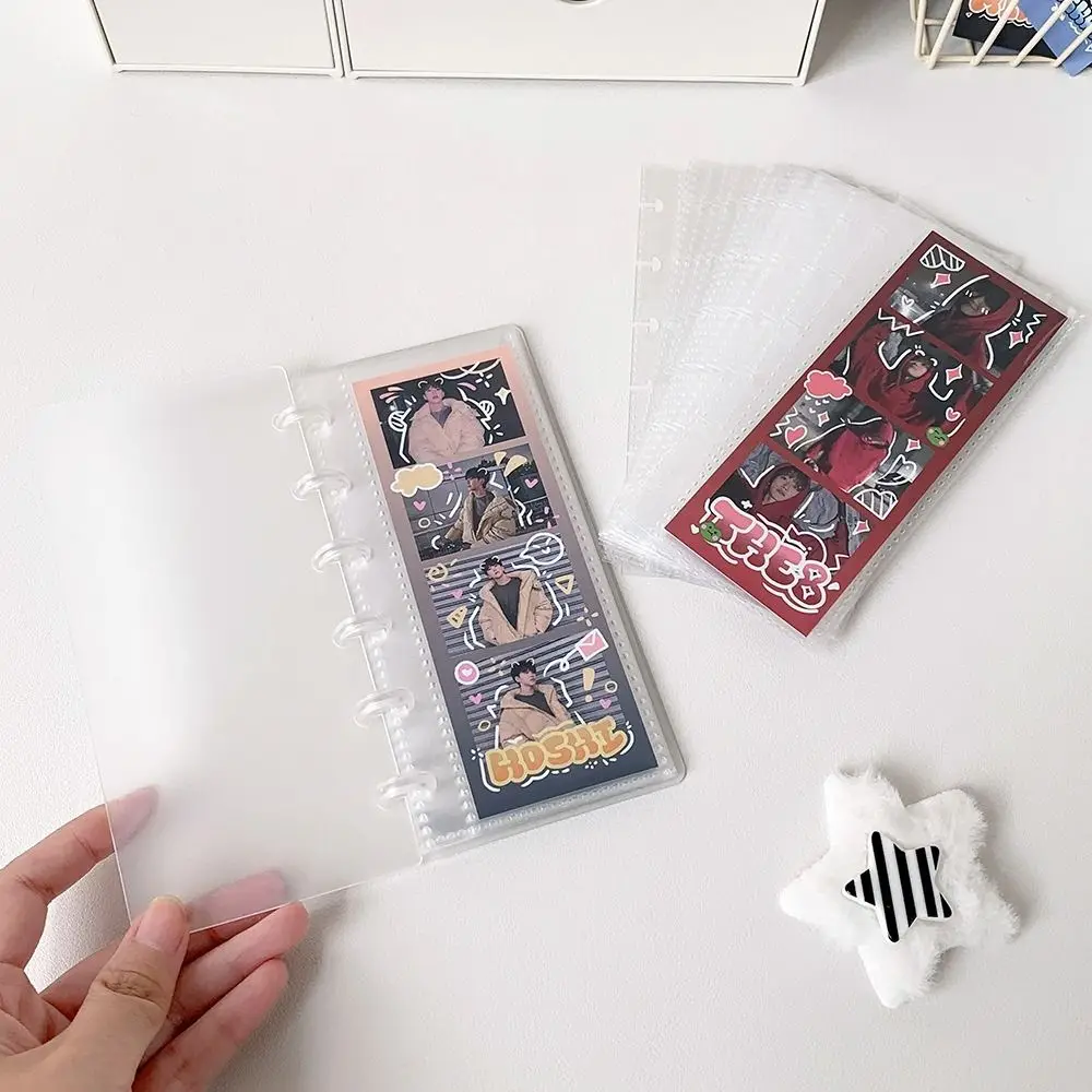 Simple Mushroom Hole Photocards Holder Loose Leaf Transparent Idol Card Collection Binder Vertical Photo Album