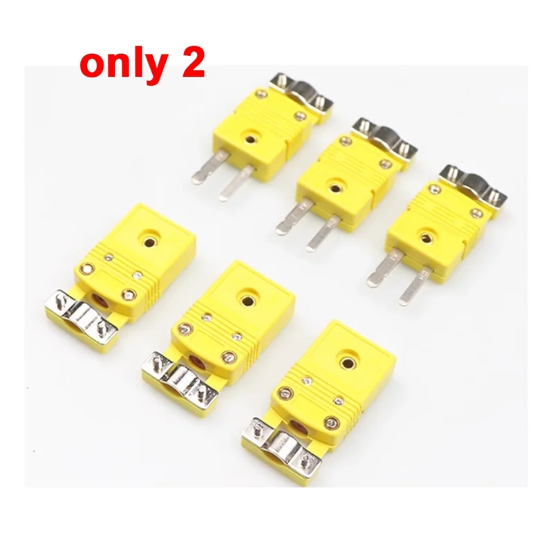 Разъем K «папа» и «гнездо» с зажимом Термопара K-типа Маленькая желтая вилка с кронштейном Разъем термопары типа K-TCE