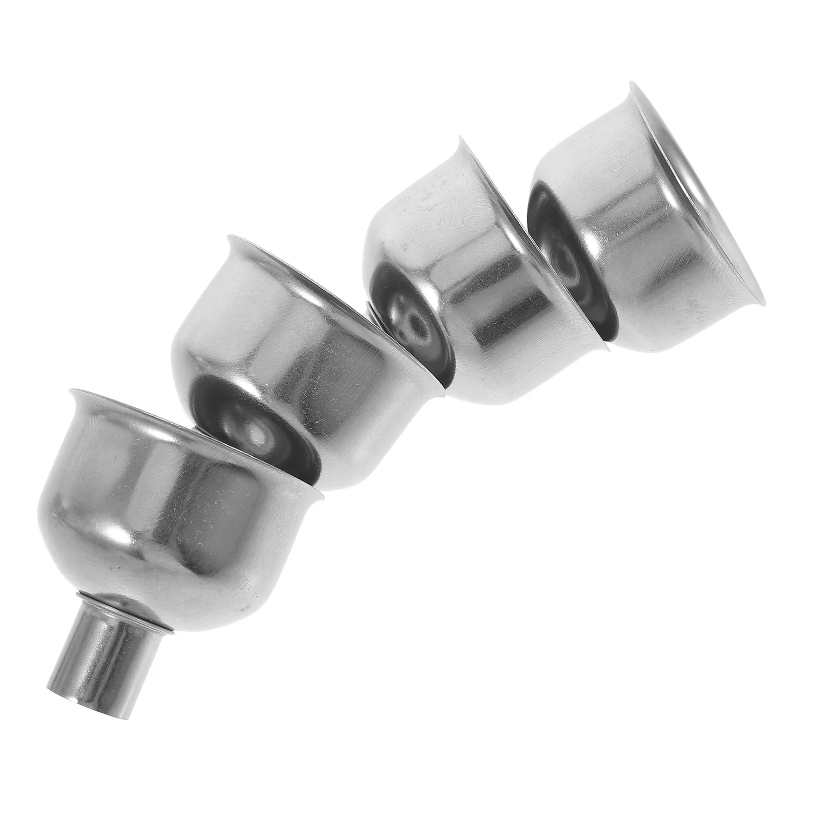 

4Pcs Stainless Steel Funnels Heavy Duty Kitchen Oil Wine Soy Sauce Funnel Multi Purpose Liquid Dispensers Silver