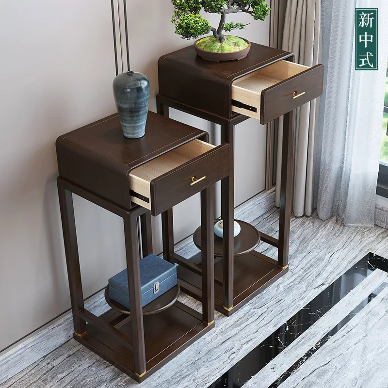 New Chinese-style solid wood flower stand, table, living room floor-to-ceiling bonsai , balcony home