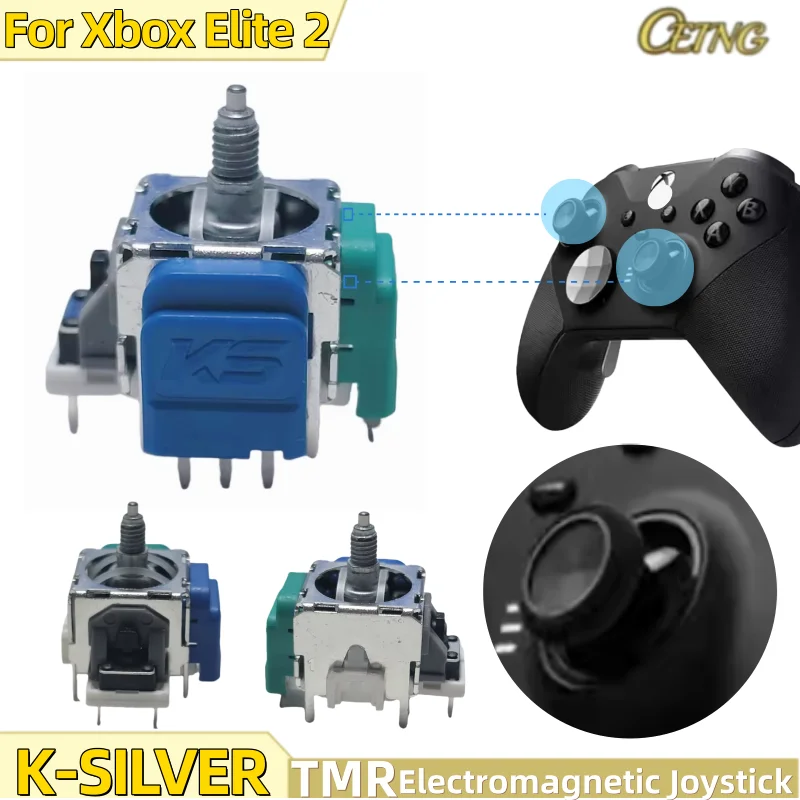 

2pcs K-SILVER TMR For Xbox Elite 2 TMR Electromagnetic Joystick Gamepad 3D Analog Thumb Stick Controller Rocker Thumbstick