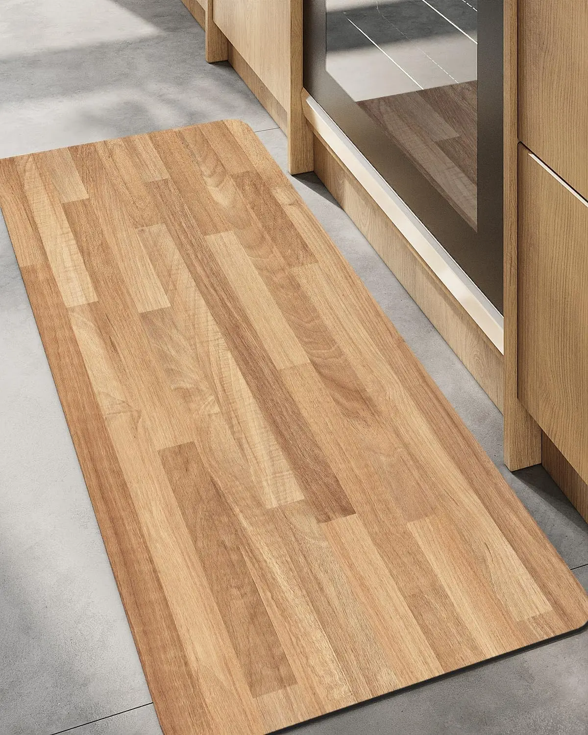 VIKAMA 1/2PCS Wood Grain Kitchen Diatoms Mud Floor Mat Non-Slip Quick Drying Absorbent Kitchen Home Office Standing Carpet