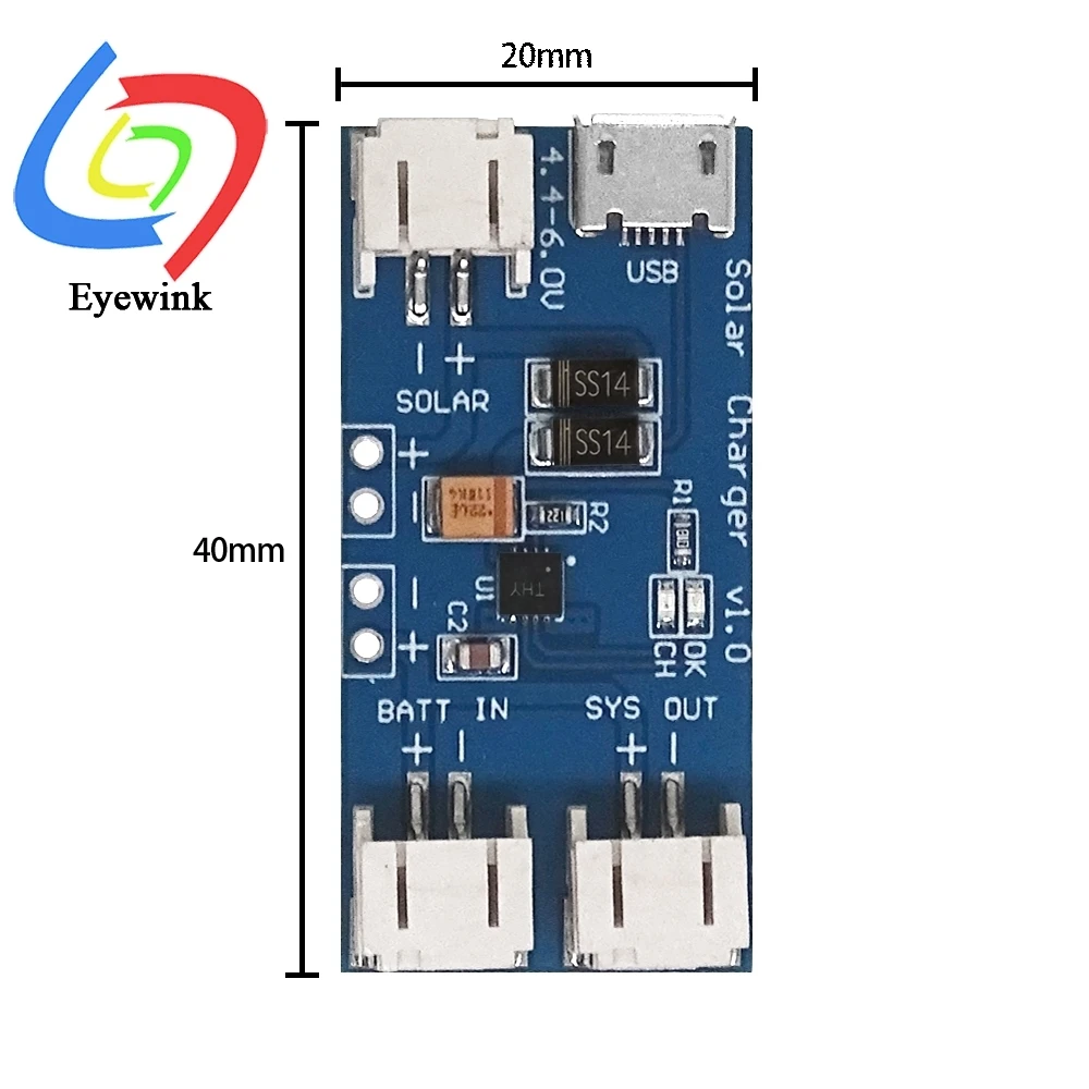 CN3065 Mini Solar Lithium Battery Charger Board 500MA Lipo Charging Module Solar Panel Micro USB For Arduino image 6