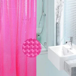 Roze kleur Douchegordijn Badkamer Waterdicht EVA 3D Gordijnen 180x180cm