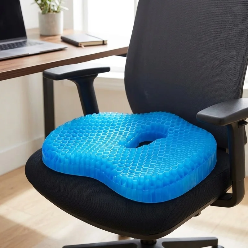 U-Shaped Gel Seat Cushion for Long Sitting, Soft Ergonomic Cooling Chair Pad for Office Home Car Wheelchair Comfort Support